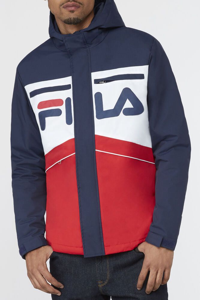 Fila Jacket Mens Navy/White/Red Linden - Ireland 16029-TFMX